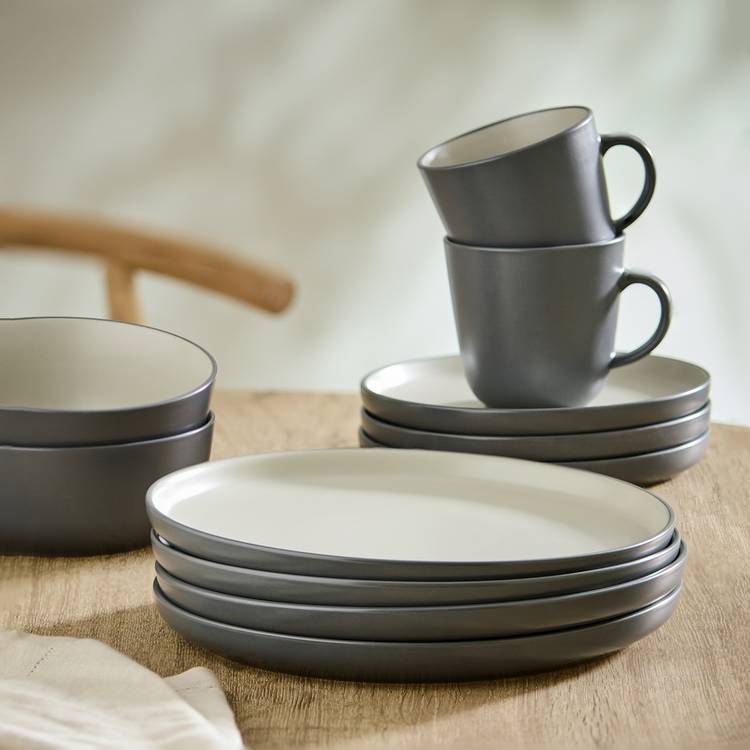 Habitat Two Tone 16 Piece Stoneware Dinner Set 0