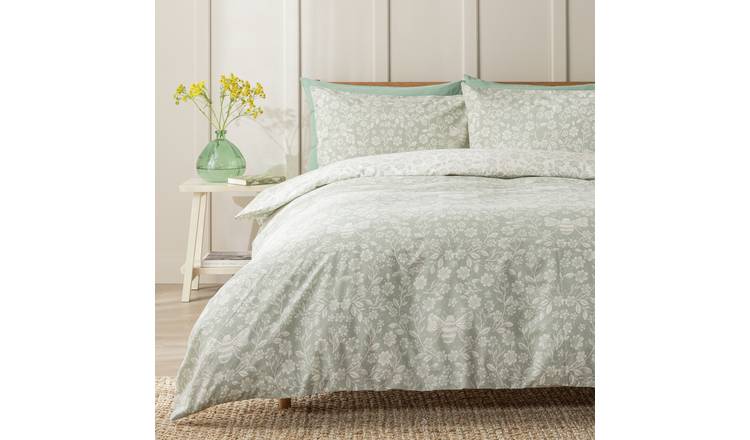 Argos Home Floral Bee Green Bedding Set - Superking