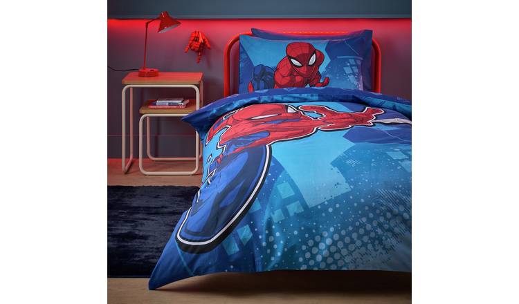 Disney Spiderman Blue Kids Bedding Set - Single