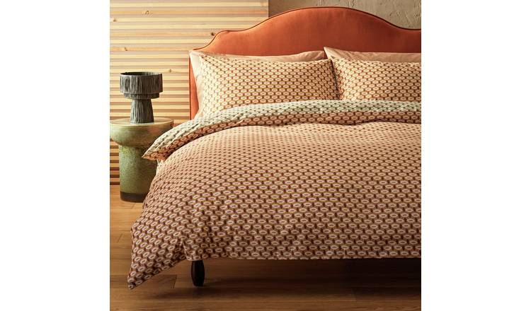 Habitat Oval Mini Print Orange Bedding Set - Single