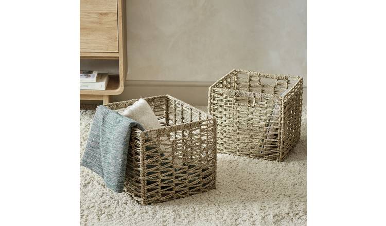 Habitat Set of 2 Seagrass Square Plus Boxes - Natural