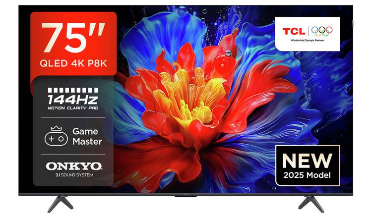 TCL 75 Inch 75P8K-UK Smart 4K Ultra HD HDR QLED TV