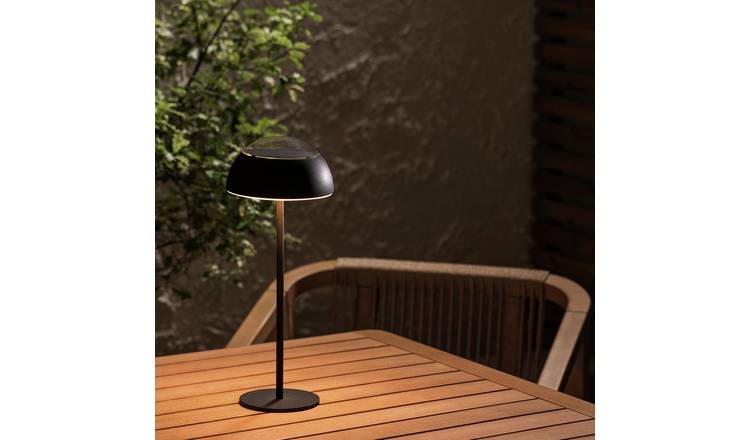 Habitat Solar Black Metal Table Lamp