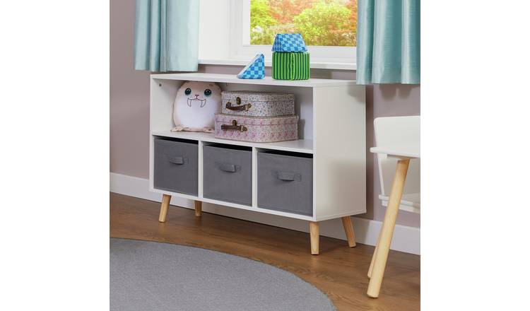 Liberty House Kids Storage Unit with Storage Bins - White