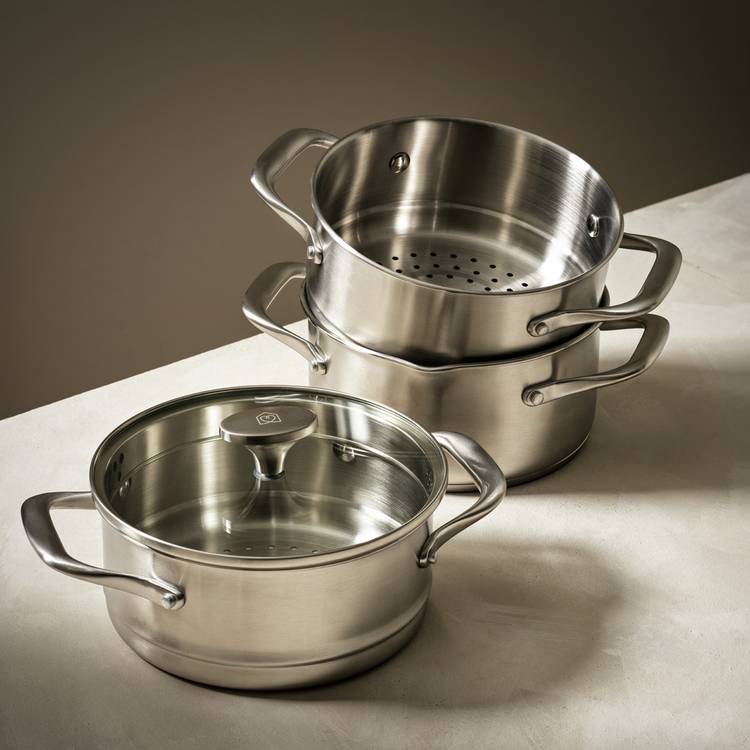Habitat 3 Tier Brushed Stainless Steel Steamer 0