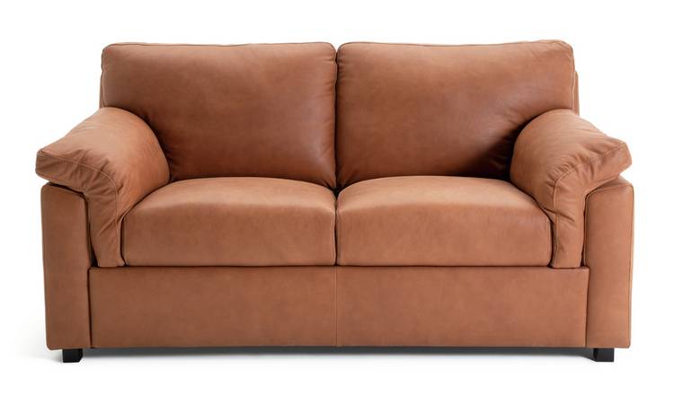 Tan leather deals 2 seater