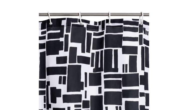 Habitat Ink Geo Shower Curtain with anti-bacterial finish