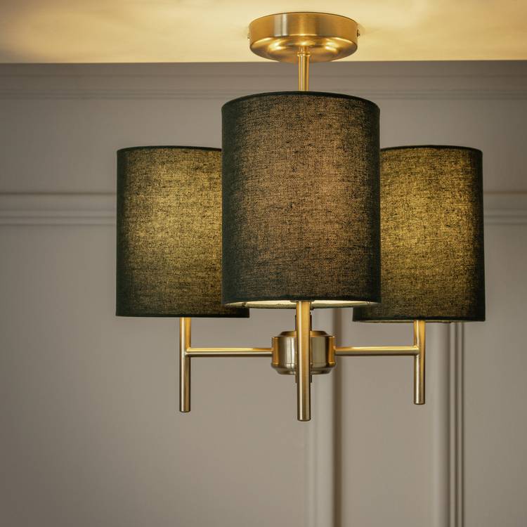 Argos Home Candelabra Steel 3 Light Ceiling Light - Green 0