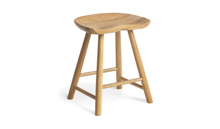 Buy Habitat Barnwell Oak Short Stool Natural Bar stools Habitat