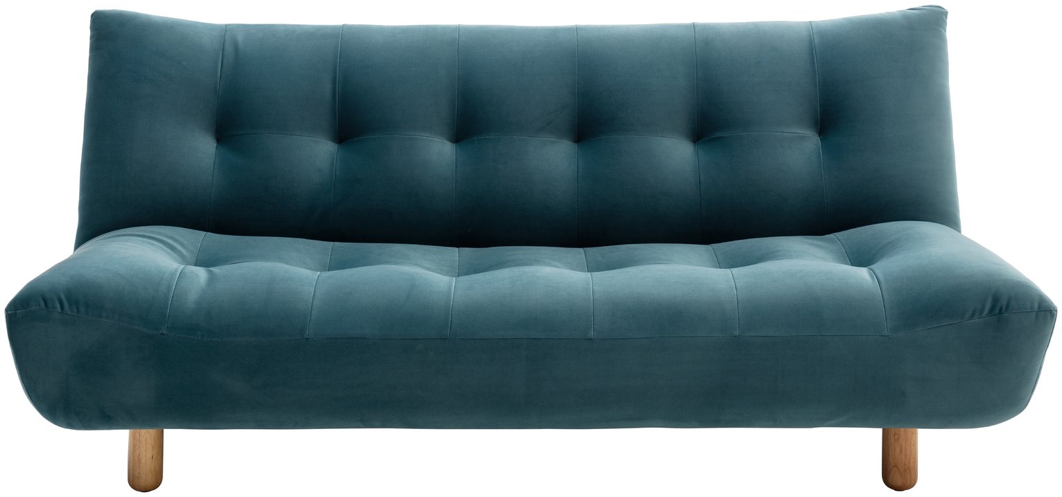 Habitat Kota 3 Seater Velvet Clic Clac Sofa Bed - Teal