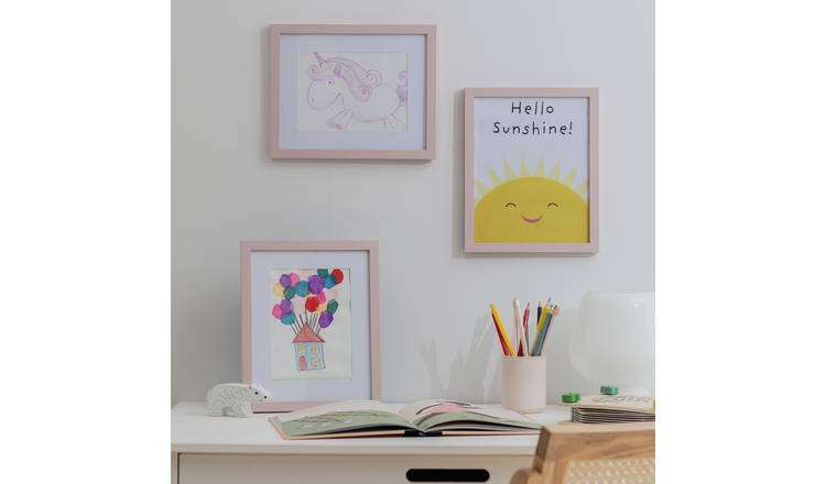 Habitat 3 Pack Pink Wooden Picture Frames - 5x7"