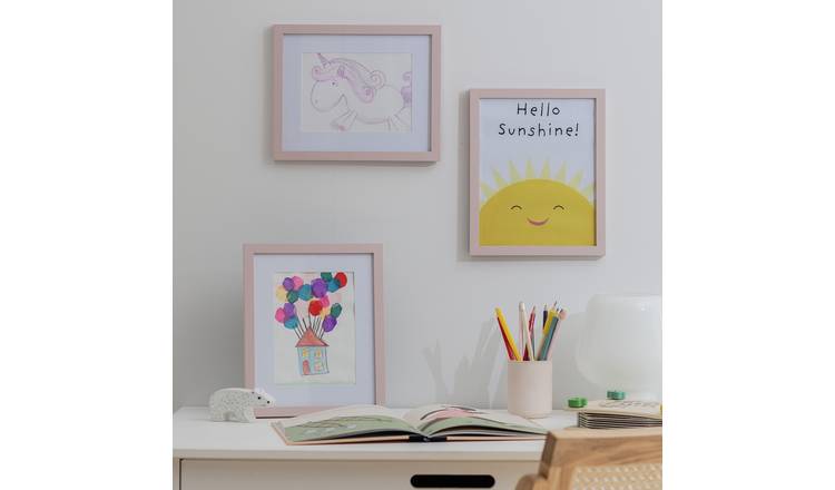 Habitat Wooden Picture Frame - Pack of 3 - Pink - 5x7"