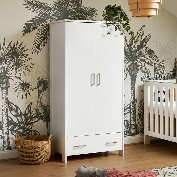 Obaby Nika Double Wardrobe - White 0