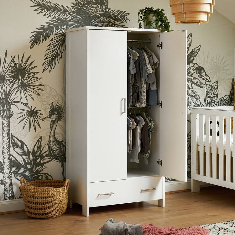 Obaby Nika Double Wardrobe - White 0