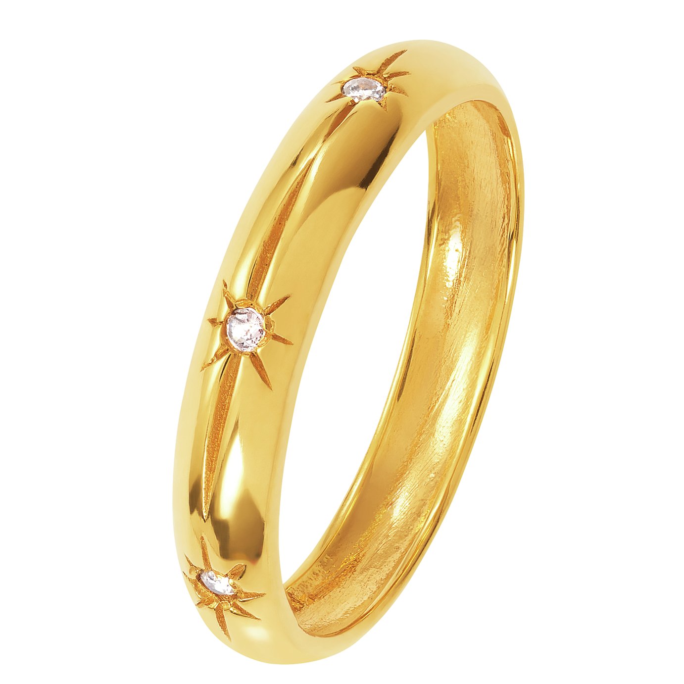 Revere 9ct Gold Plated Cubic Zirconia Celestial Band Ring -Q Review