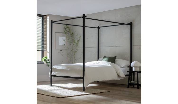 Habitat Akari 4 Poster Double Metal Bed Frame - Black