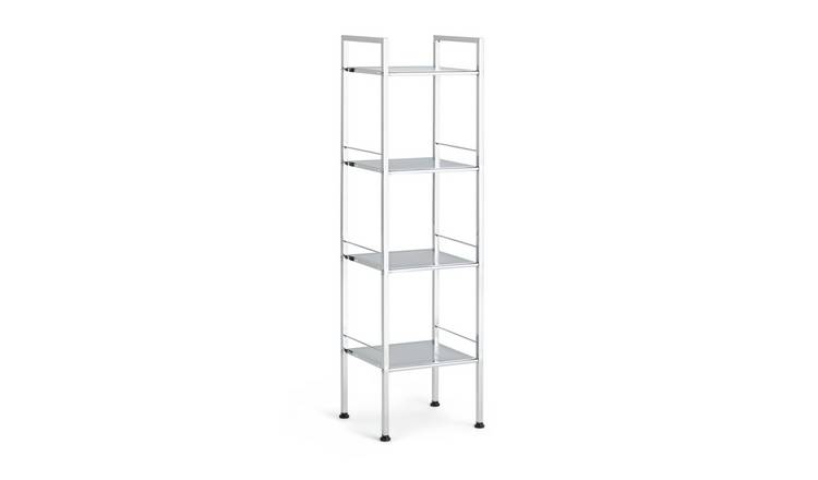 Chrome bathroom hot sale shelving unit