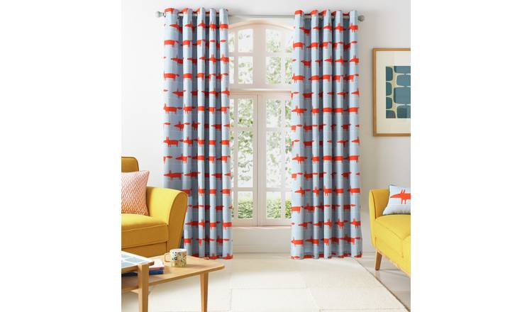 Habitat x Scion Mr Fox Lined Eyelet Curtains - Multicoloured