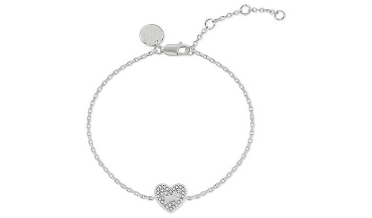 Radley Silver Plated Pave Stone Heart Bracelet