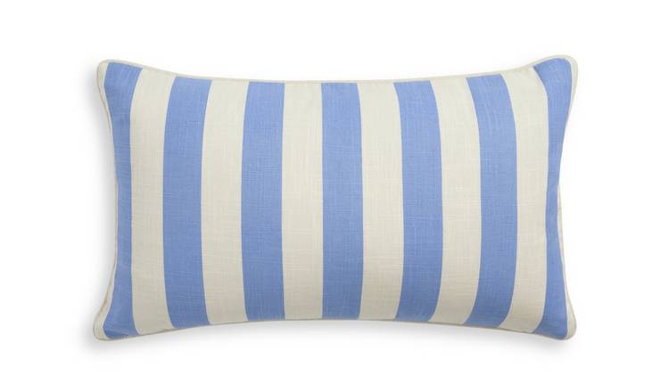 Blue stripe cushions best sale