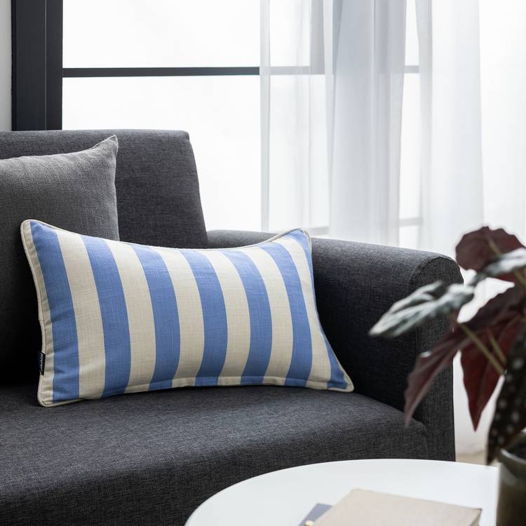 Habitat Striped Cushion - Blue - 30x50cm 0