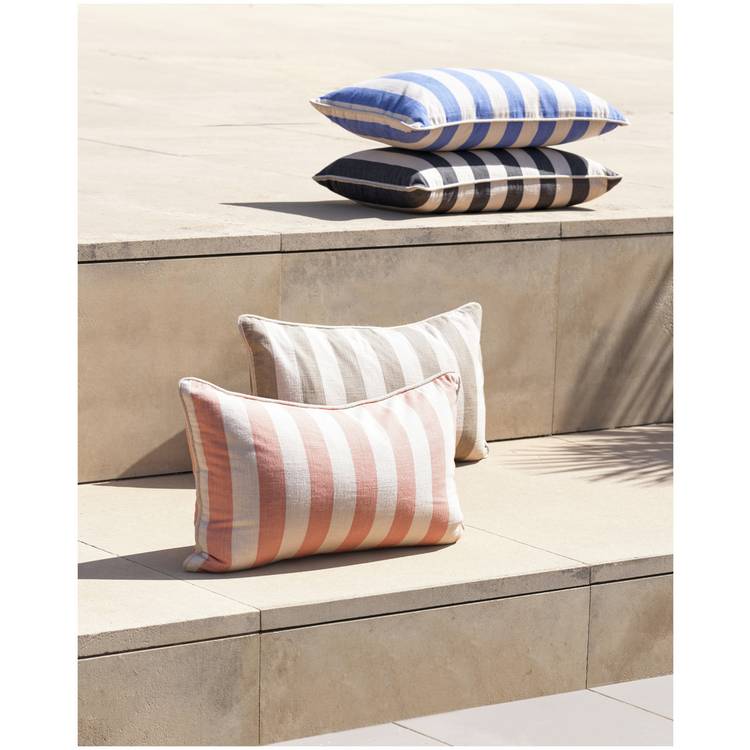 Habitat Striped Cushion - Blue - 30x50cm 0