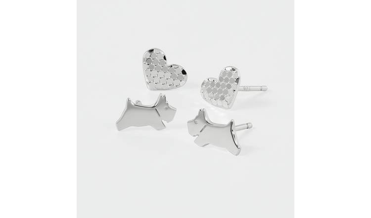 Buy Radley Sterling Silver Dog Heart Stud Earring Set Argos