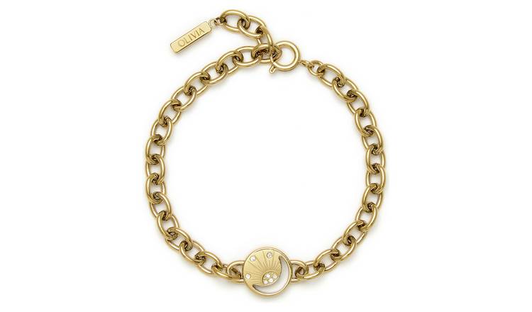 Olivia Burton Gold Plated Celestial Sun Disc Link Bracelet