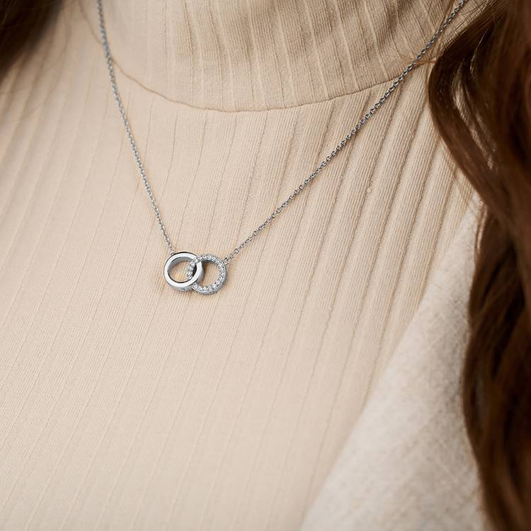 Olivia Burton Silver Coloured Classic Interlink Necklace  0