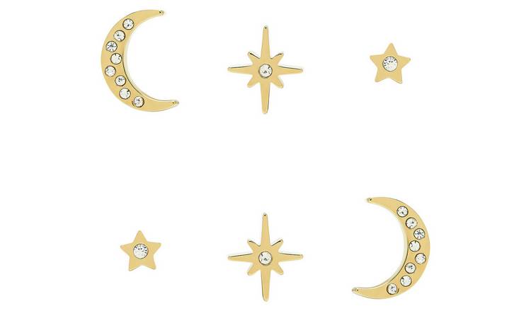 Olivia Burton Gold Coloured North Star & Moon Earring Set