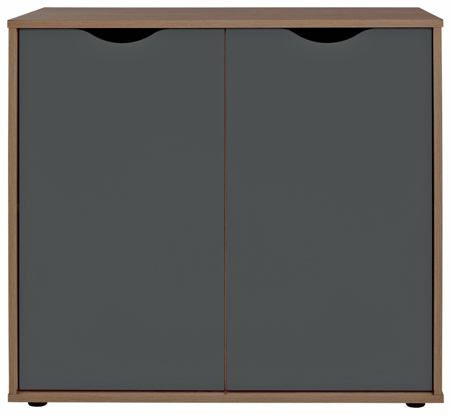 Argos Home Berkeley Storage Cupboard - Blk and Walnut Effect