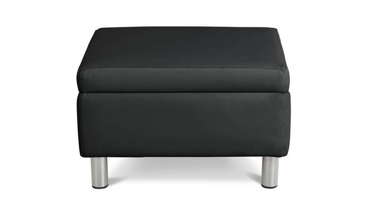 Argos Home Moda Faux Leather Storage Footstool - Black