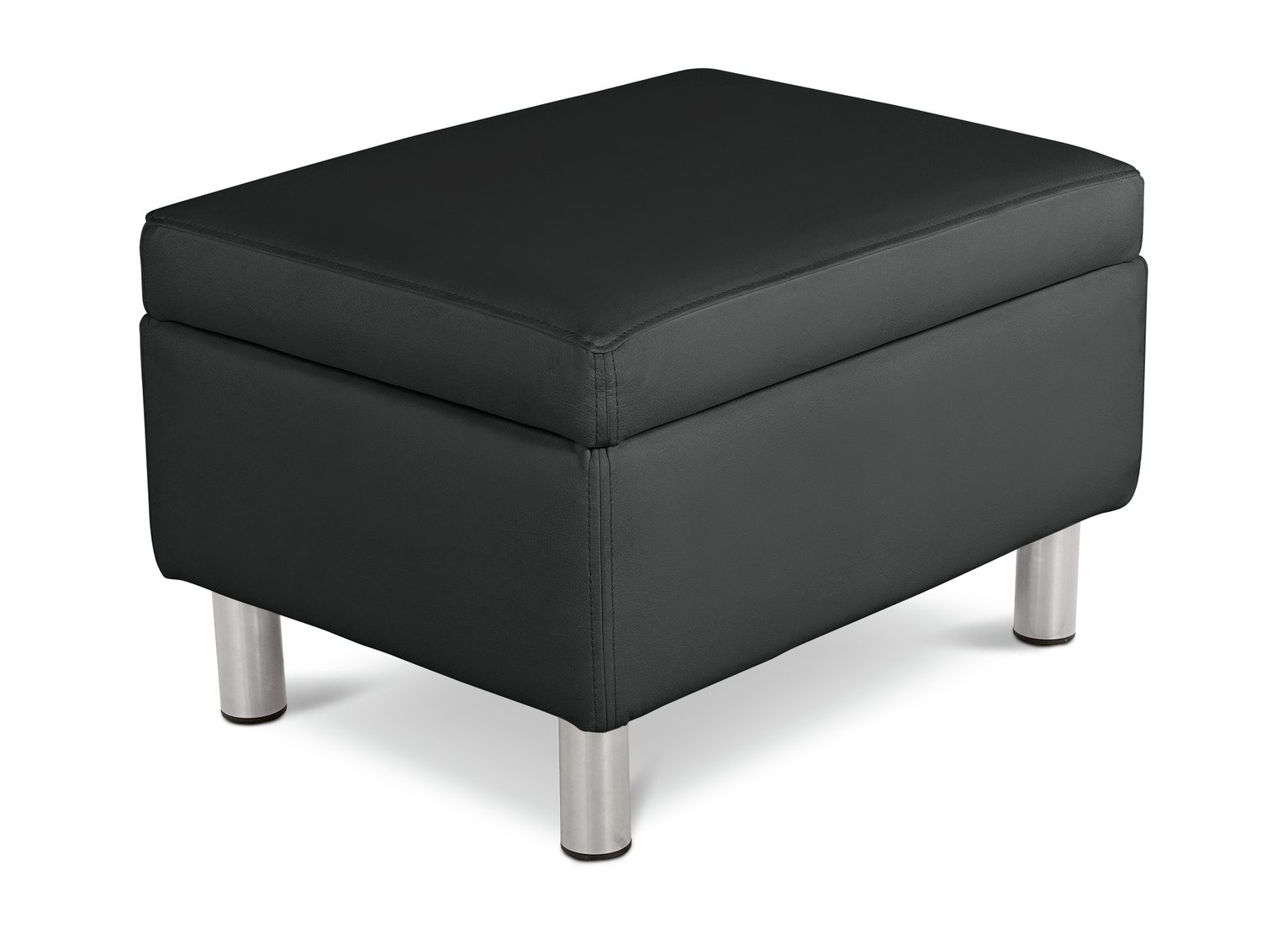 Argos Home Moda Faux Leather Storage Footstool - Black