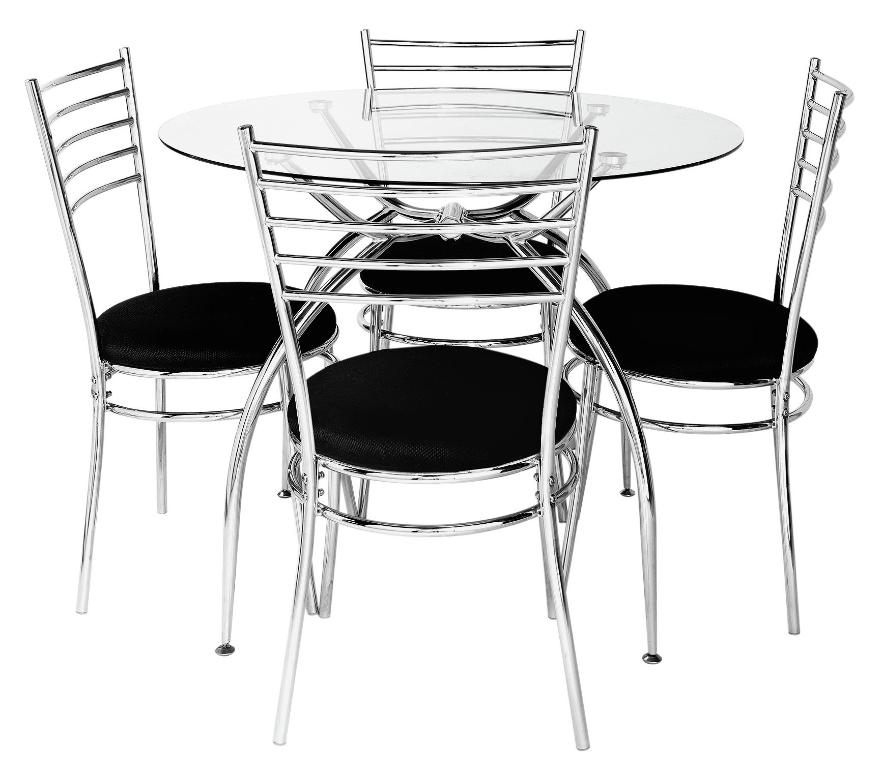 Argos Home Lusi Glass Dining Table 4 Black Chairs 4590743