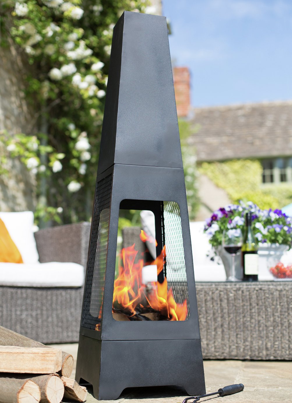 La Hacienda Tall Steel Chiminea Rrp 89 99 Outdoor Heating Cooking