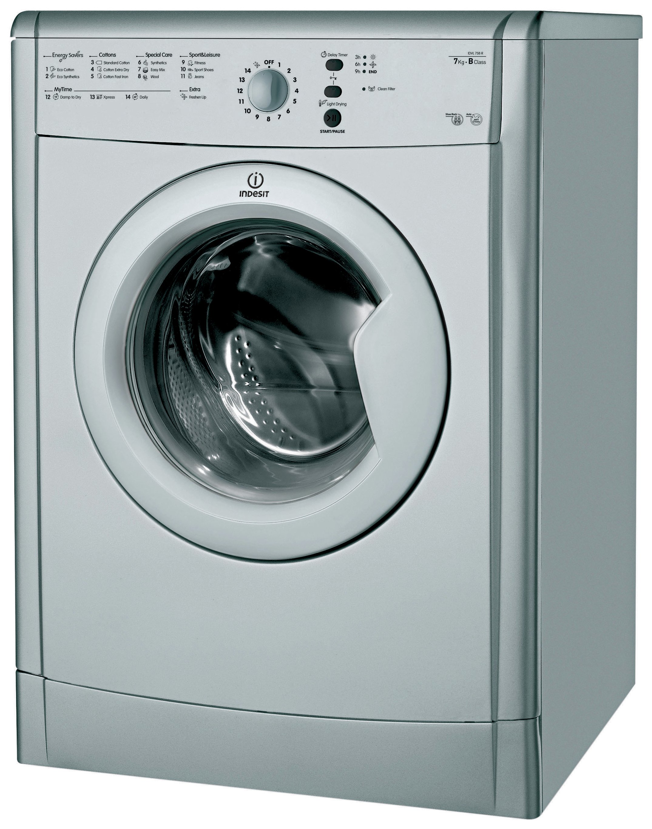Indesit Ecotime IDVL 75 B R S F/Standing Tumble Dryer Silver