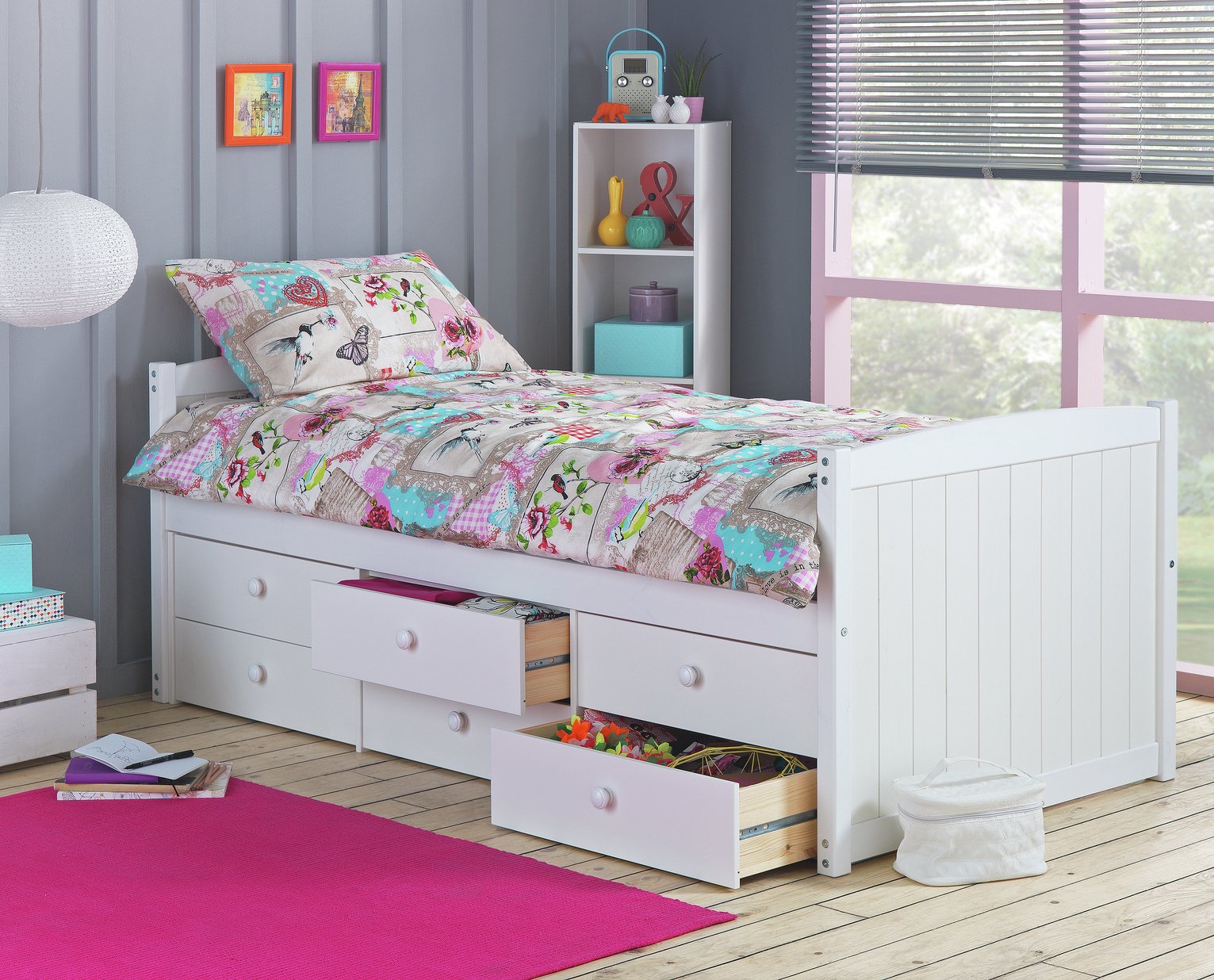 Argos Home Lennox 6 Drawer Cabin Bed & Kids Mattress - White