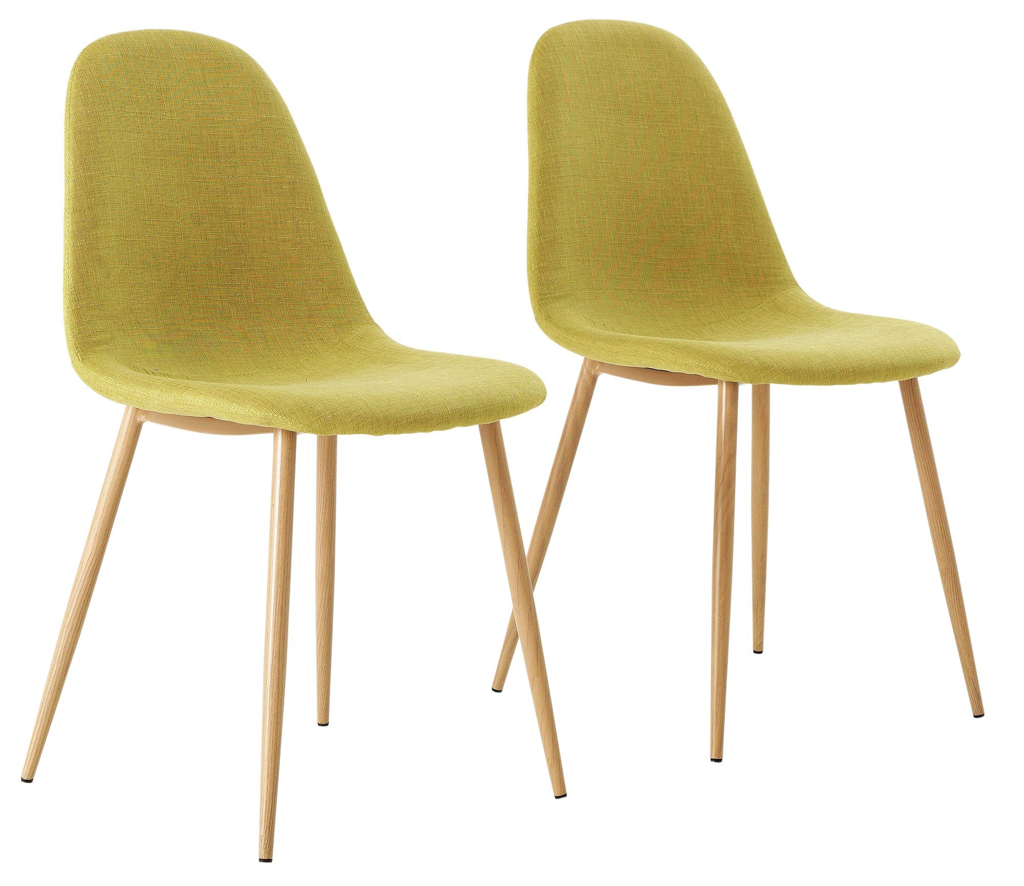 Hygena Beni Pair of Dining Chairs - Green