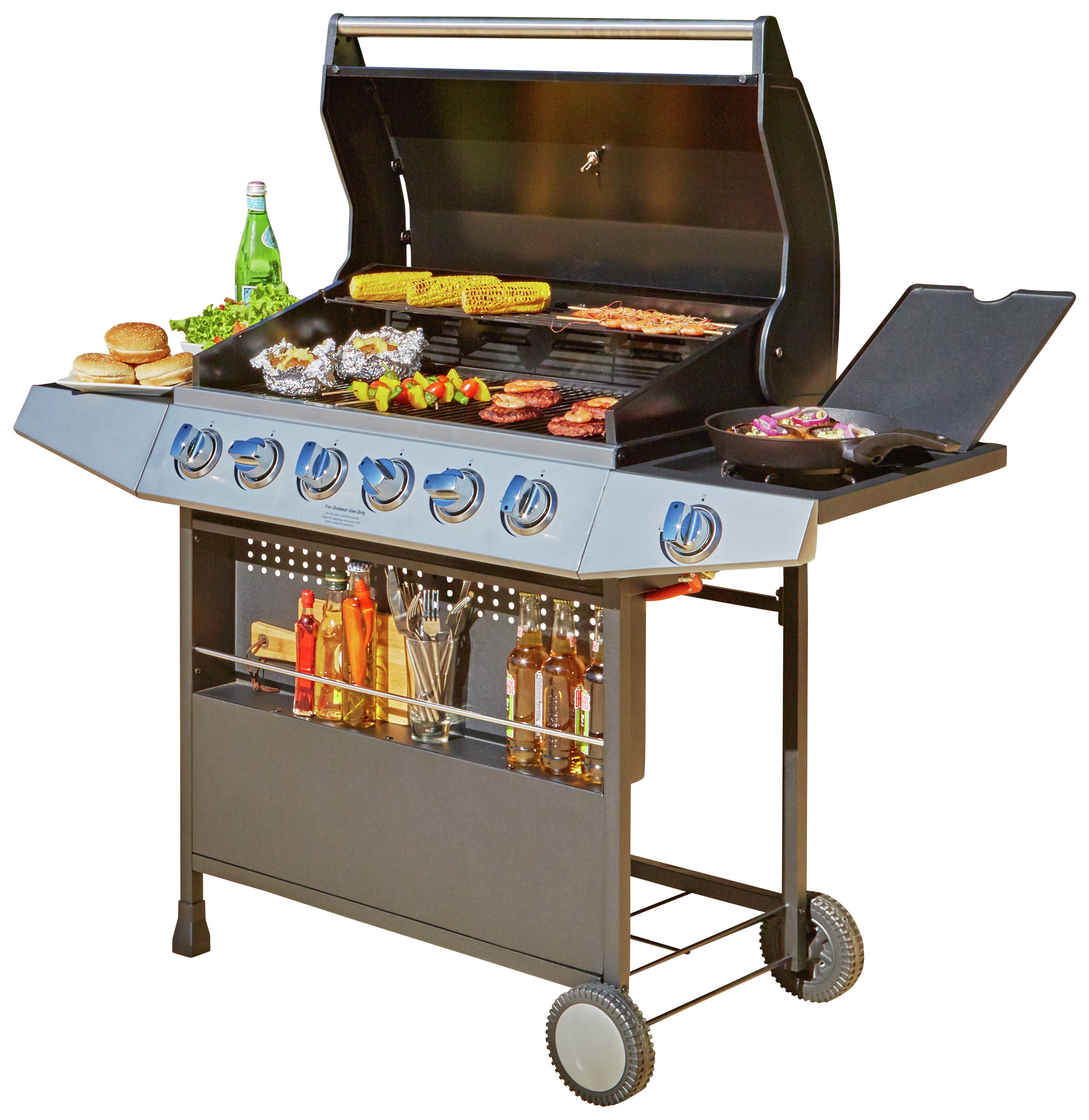 Premium 6 Burner Gas BBQ with Side Burner