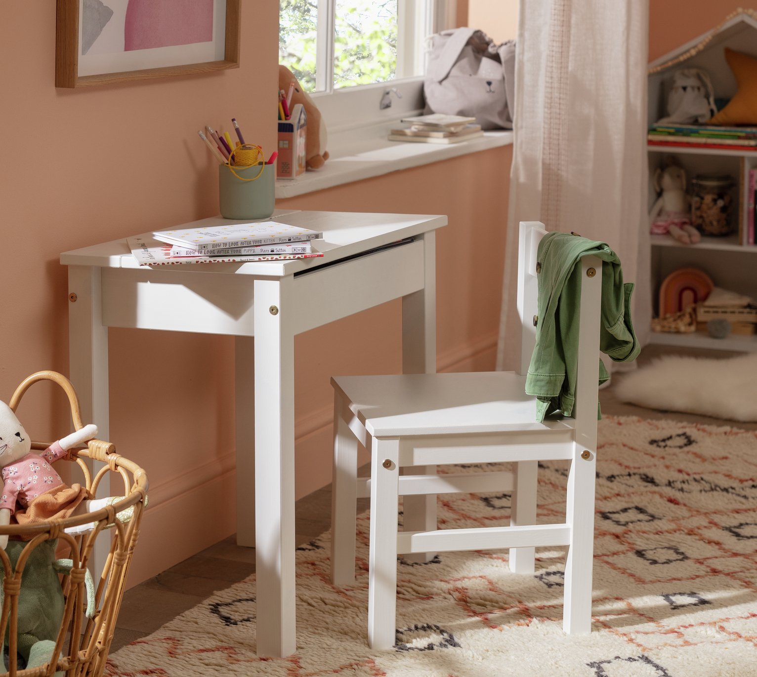 Argos Home Kids Scandinavia Desk & Chair - White
