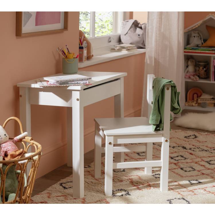 Argos Home Kids Scandinavia Desk & Chair - White 0
