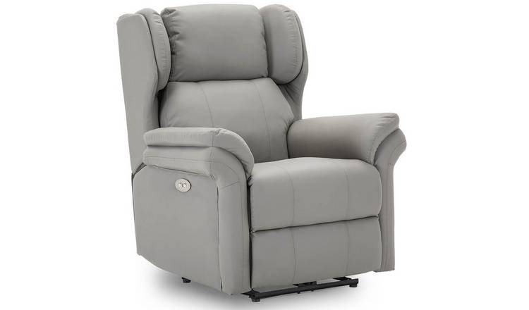 Furniture Online Bonded Leather Electric Recliner Chair with USB Charging - Grey
