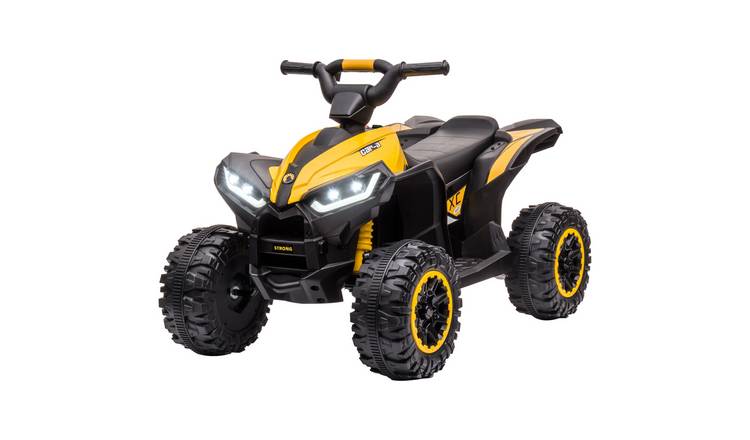 HOMCOM 12V 3 to 5 Years LED Lights Music Ride On Quad Bike – Yellow