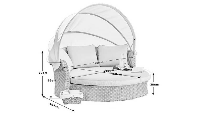 Rattan effect deals day sofa