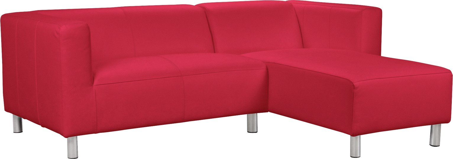 Argos Home Moda Compact Right Corner Faux Leather Sofa - Red