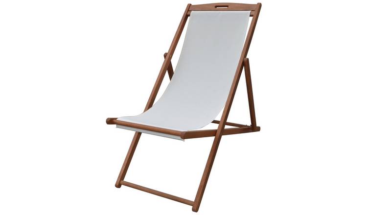 Buy Argos Home Deck Chair Cream Garden Chairs And Sun Loungers Argos