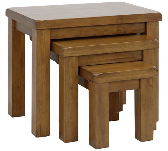 Argos Home Arizona Nest of 3 Solid Wood Tables