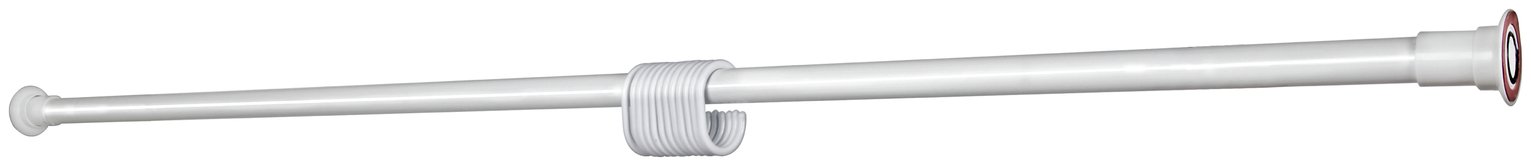 Croydex Stick 'n' Lock Ext Shower Rail & Rings - White