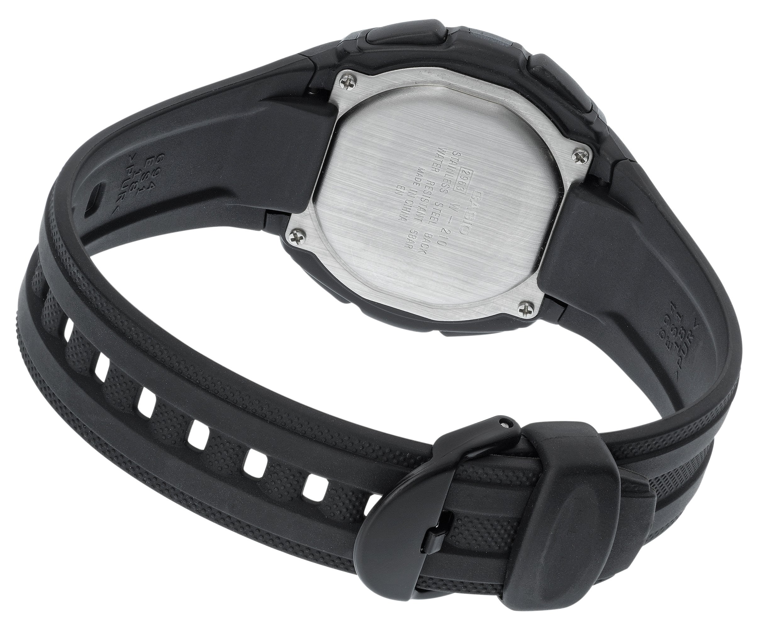 casio men's illuminator lcd orange resin strap watch