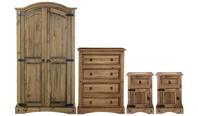 Argos Home Puerto Rico 4 Piece Wardrobe Set - Dark Pine